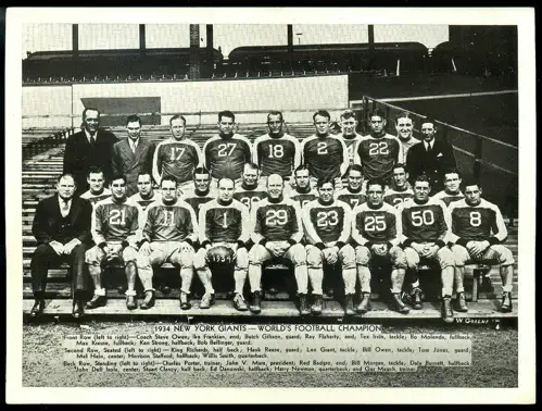 Today in Pro Football History: 1934: Giants Upset Bears for NFL Title in  “Sneakers Game”