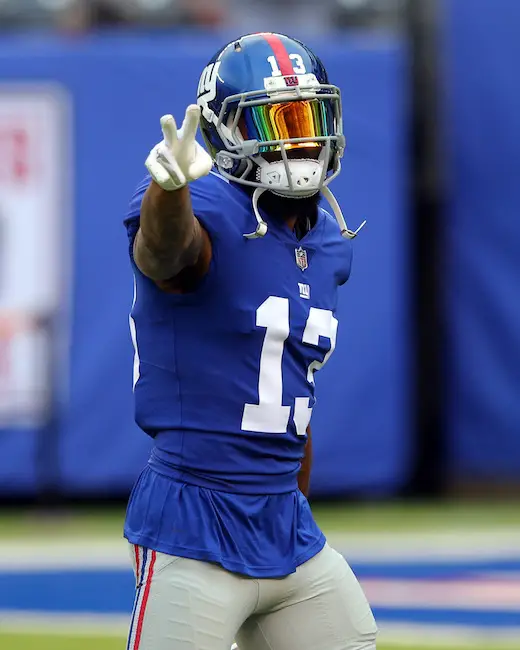 East Rutherford, New Jersey, USA. 21st May, 2018. New York Giants' wide  receiver Odell Beckham Jr (13) during organized team activities at the  Quest Diagnostics Training Center in East Rutherford, New Jersey.