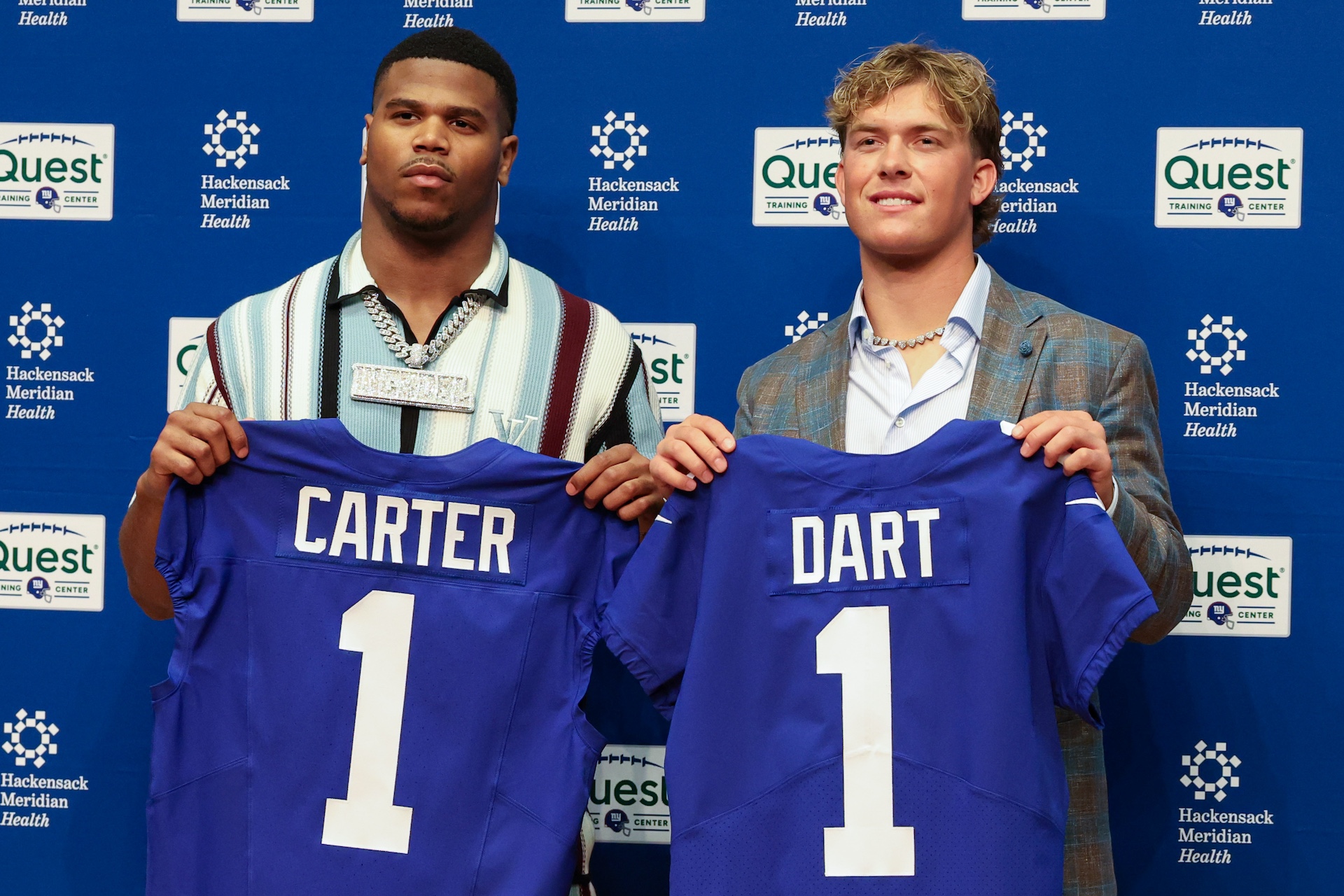 Abdul Carter and Jaxson Dart, New York Giants (April 25, 2025)