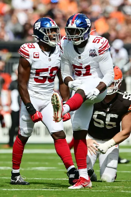 Bobby Okereke and Azeez Ojulari, New York Giants (September 22, 2024)