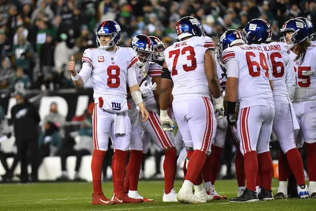 January 21, 2023, Philadelphia, PA, USA: January 21, 2023: Philadelphia  Eagles tight end Dallas Goedert (88) dives for extra yardage over New York  Giants safety Xavier McKinney (29) during the NFL football