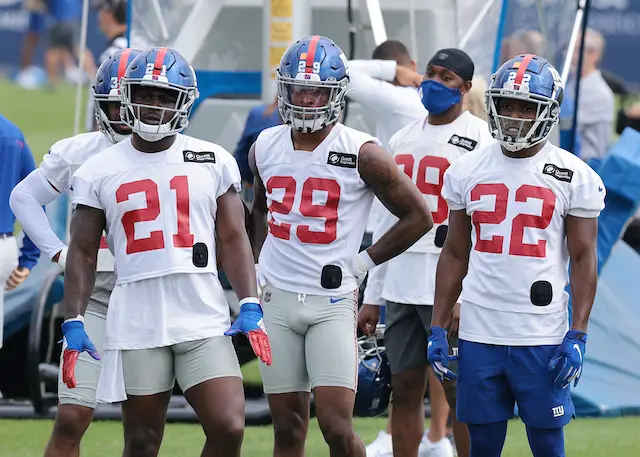 New York Giants video: Jabrill Peppers, Darnay Holmes putting in