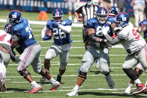 August 7, 2019, East Rutherford, New Jersey, USA: New York Giants  linebacker Josiah Tauaefa (48) during