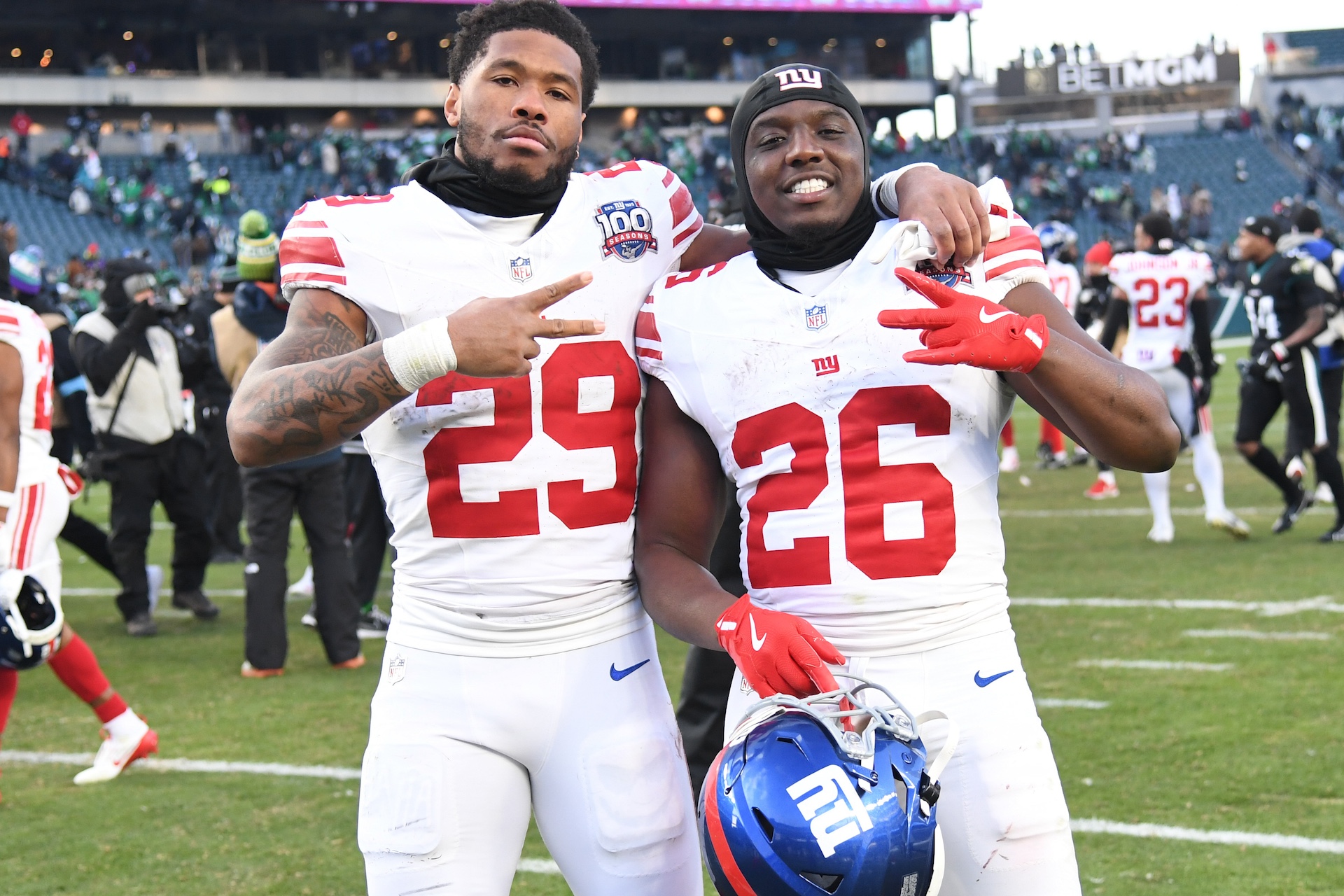 Tyrone Tracy and Devin Singletary, New York Giants (January 5, 2025)