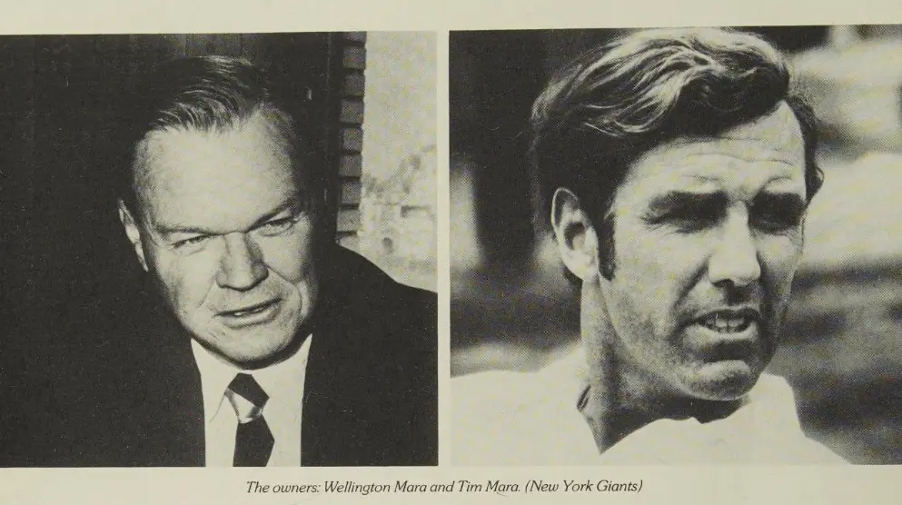 Wellington Mara and Tim Mara; New York Giants (1976)