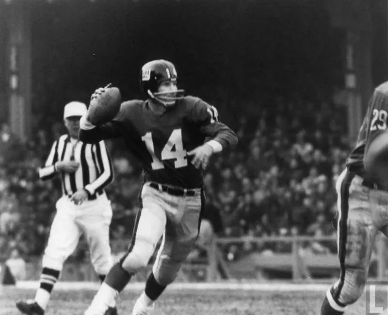 New York Giants sideline in 1962.